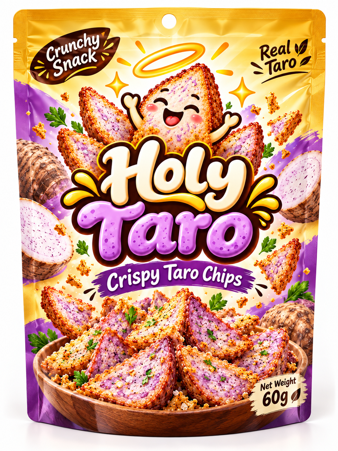 Holy Taro crispy taro chips package